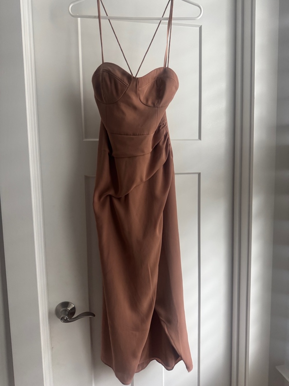 BHLDN Strapless Bustier Gown in Warm Brown